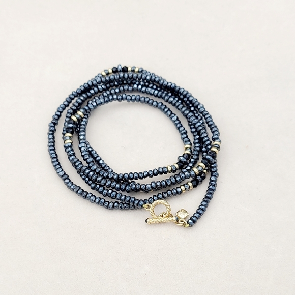 David Yurman Osetra Tweejoux Necklace with Hematine, Black Onyx and 18K Gold - Picture 13 of 15